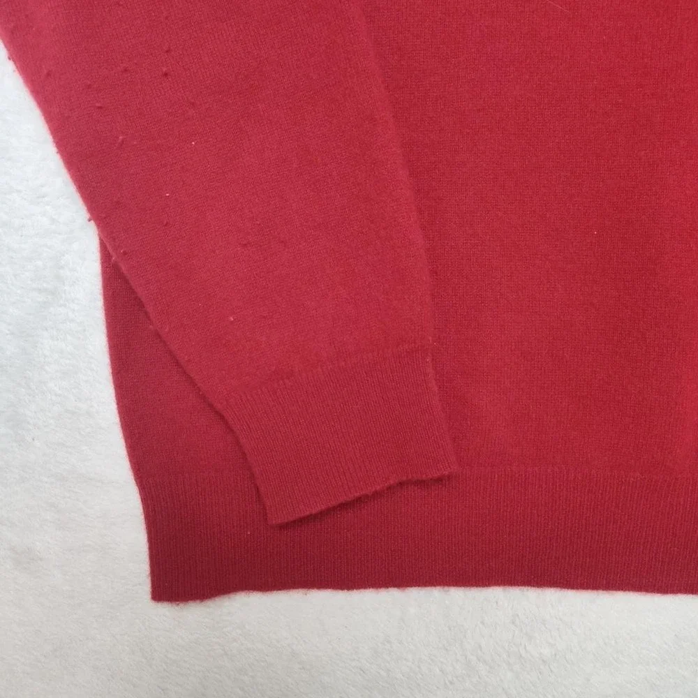 Club Room Sweater Mens‎ Large Red V-Neck 100% Cashmere Pullover Lightweight Knit